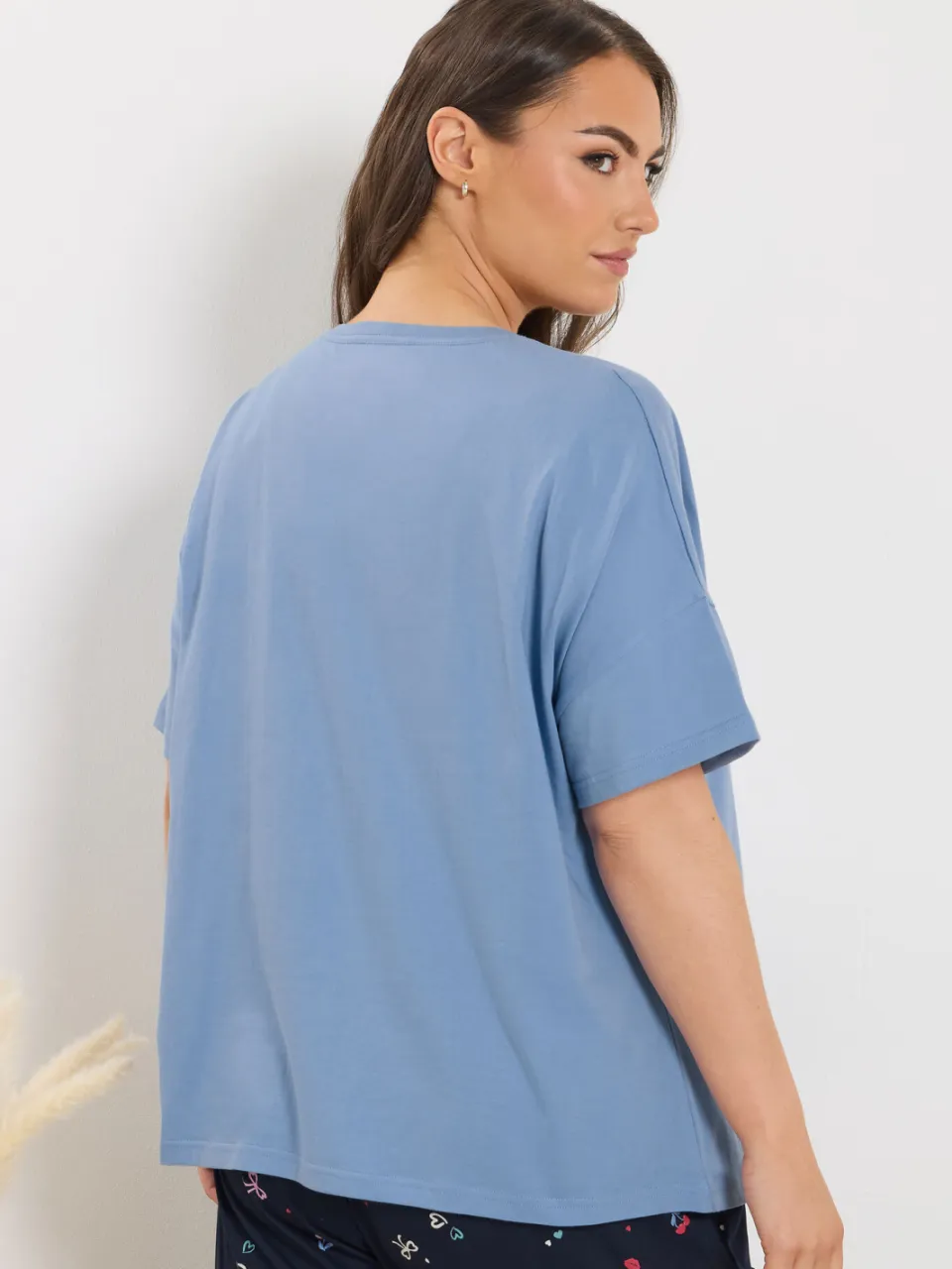 Yours Blauw 'Duvet Days' Slaapshirt-64, foto 5