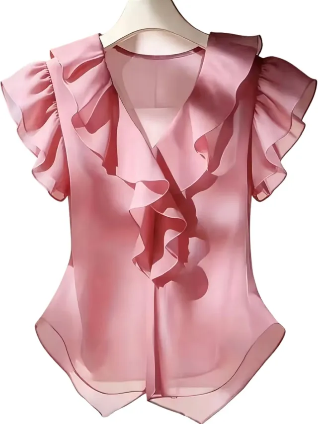 Currero Topje Dames - Top Kleding - Shirt - Blouse - Kort - Volwassen - Roze