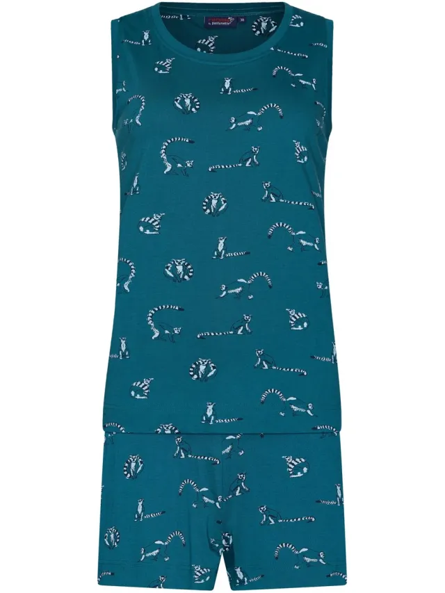 Rebelle Dames Shortama Rebelle - Maki - Bio Katoen turquoise