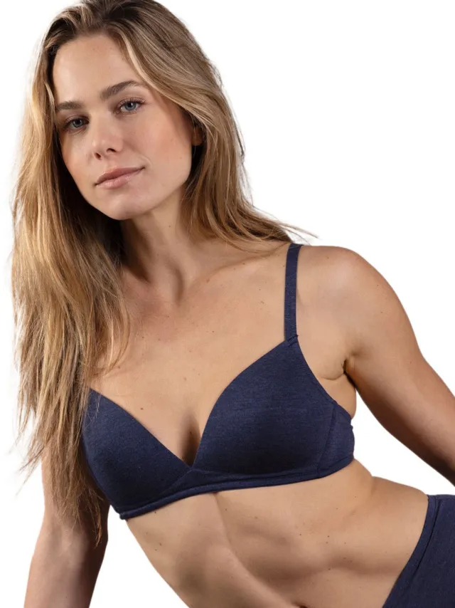 Nina von C. 2-pack Voorgevormde bh Light&Easy denim melange