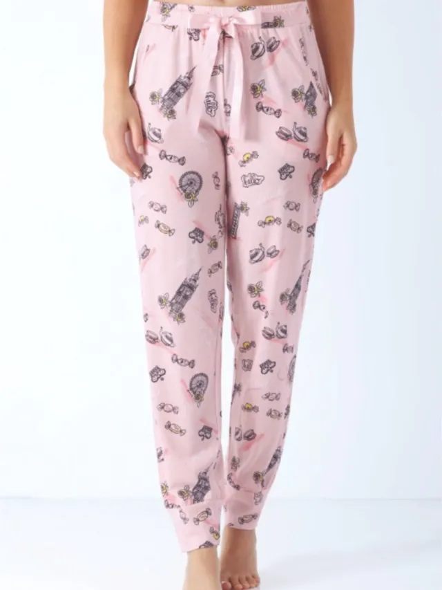 Premium dames lounge broek roze Hajo - Roze - Maat - 44/46