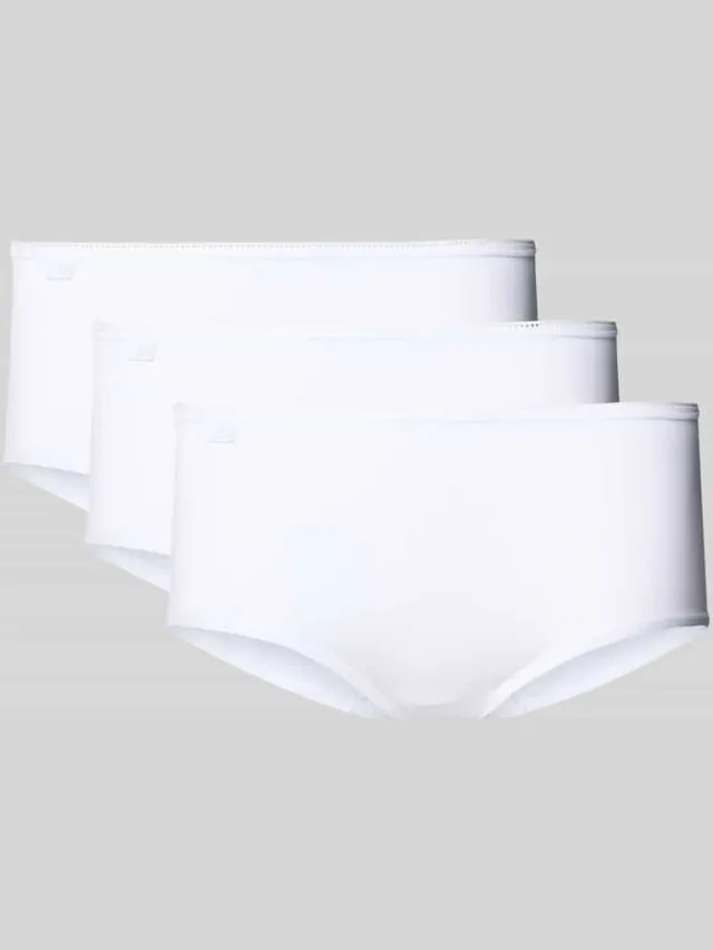 Sloggi Slip met labeldetail in set van 3 Wit