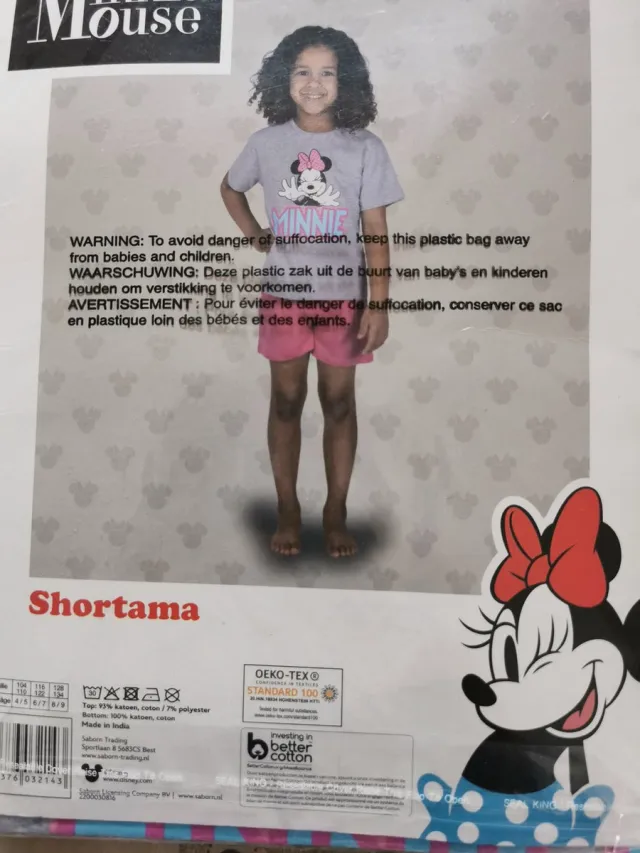 Minnie Mouse Miniie Mouse- Shortama grijs - fuschia