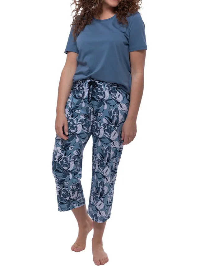 Ammann Dames pyjama Night & Home blauw