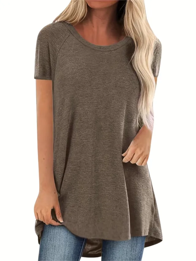 Currero Topje Dames - Top Kleding - Shirt - Blouse - Kort - Volwassen - Koffie