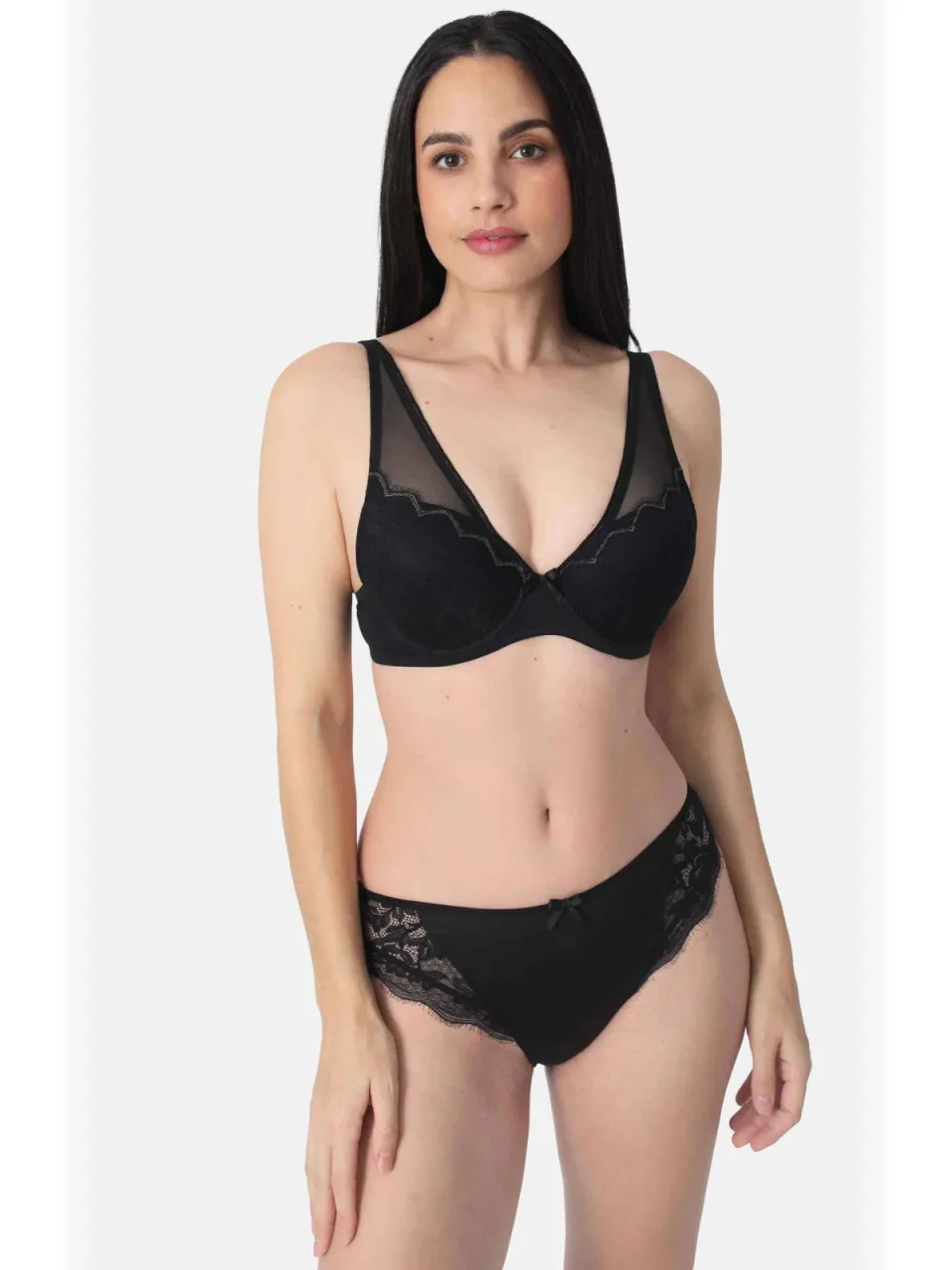 Sassa Mode Eyelash Lace voorgevormde beugel-bh zwart