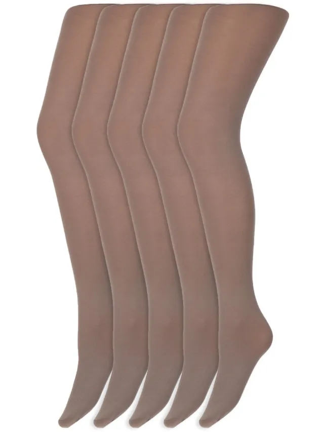Marianne Gekleurde Panty’S | Micro | 60 Denier | Merk: Marianne | Maat: S T/M Xxl | Kleur: Cappuccino | 5 Paar Bruin