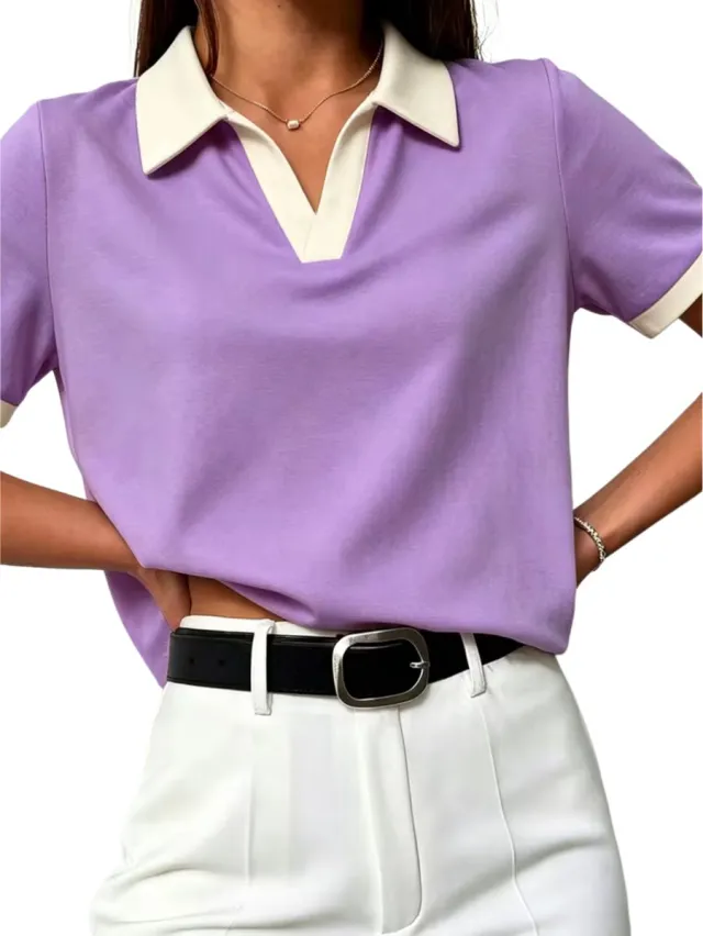 Currero Topje Dames - Top Kleding - Shirt - Blouse - Kort - Volwassen - Violet