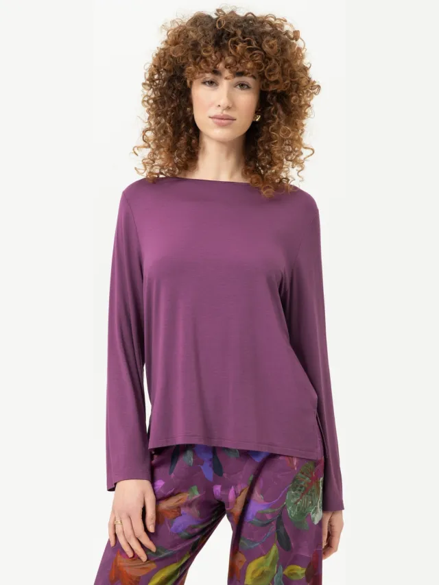 Mey Shirt met lange mouwen Serie Pure Chic Crushed Berry paars