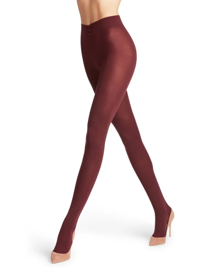 Falke Softmerino eenkleurig wol katoen panty dames rood-44 rood 8596