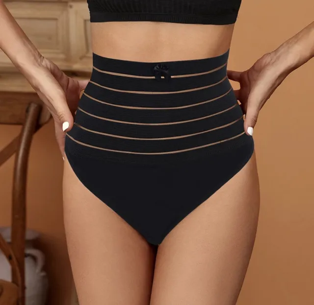 Wow Peach String Shaper Zwart | New Thong Shaper | Corrigerend string | Onzichtbare string | String met hoge taille | Shape wear | High waist string |Dames | Correctie ondergoed|Naadloos string | seamless thong | Afslank