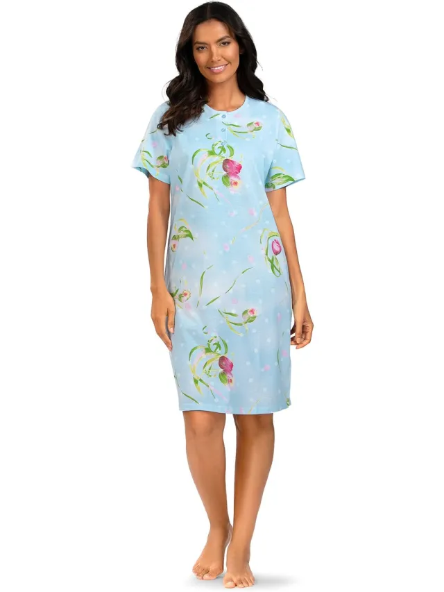 Comtessa Dames Nachthemd 'Tulip Dreams' Blauw