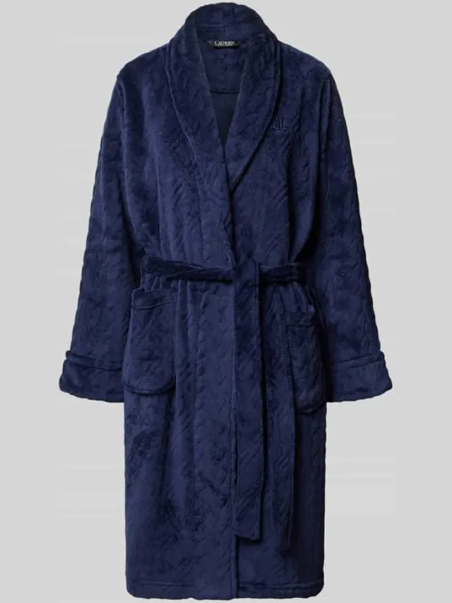 Lauren Ralph Lauren relaxed fit badjas met opgestikte zakken Donkerblauw