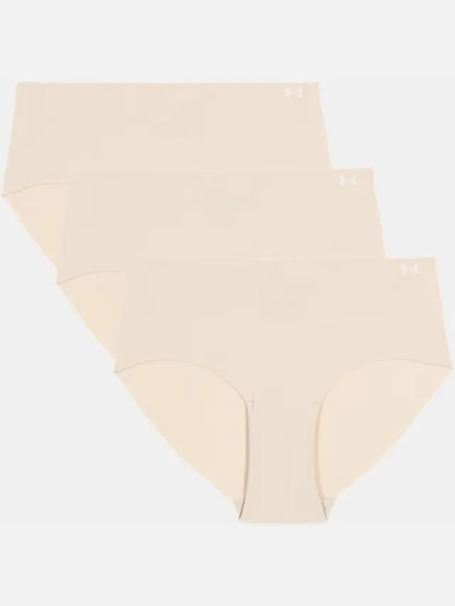 Under Armour UA PURE STRETCH NO SHOW HIPSTER-SOLID3PK 1383895-500 Under Armour dames sporttop, beige veelkleurig