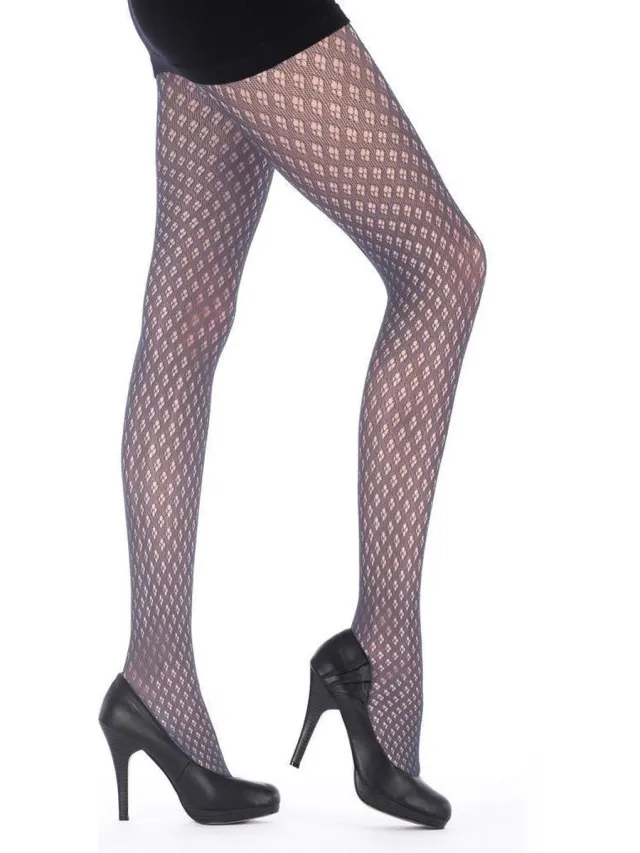 Pretty Polly Panty - Fashion - Dot Diamond - One Size - 36-42 - Grijs Carbon