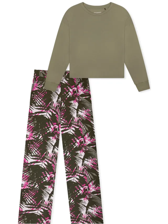 Schiesser Vrouwen Pyjama Modern Kaki