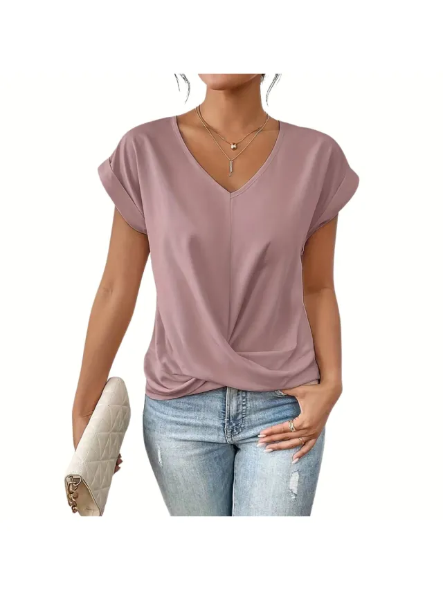 Currero Topje Dames - Top Kleding - Shirt - Blouse - Kort - Volwassen - Roze