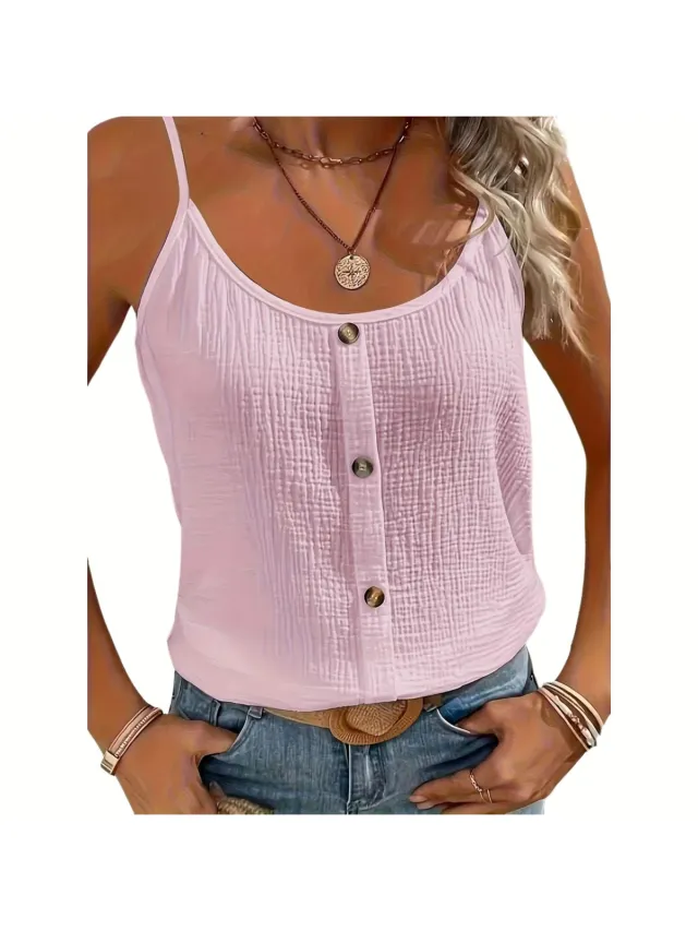 Currero Topje Dames - Top Kleding - Shirt - Blouse - Kort - Volwassen - Perzik