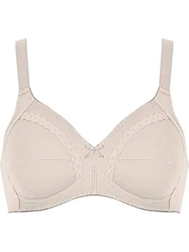 Naturana 100% katoenen niet voorgevormde soft BH zonder beugels maat 100F beige