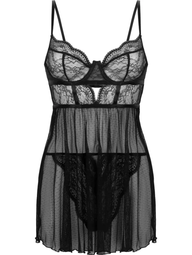 Hunkemöller Isabelle Babydoll Zwart