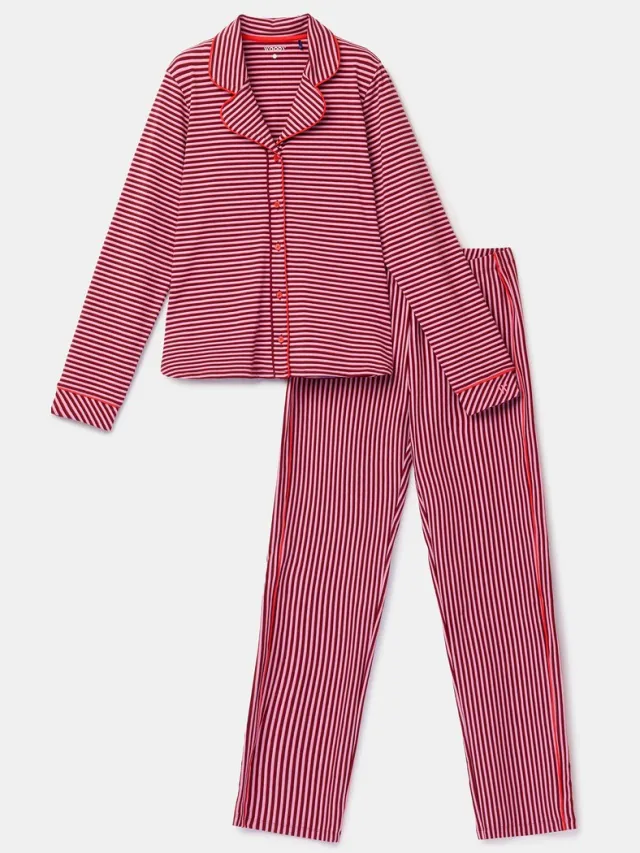 Woody pyjama dames - streep roze - 262-15-XPE-Z/913