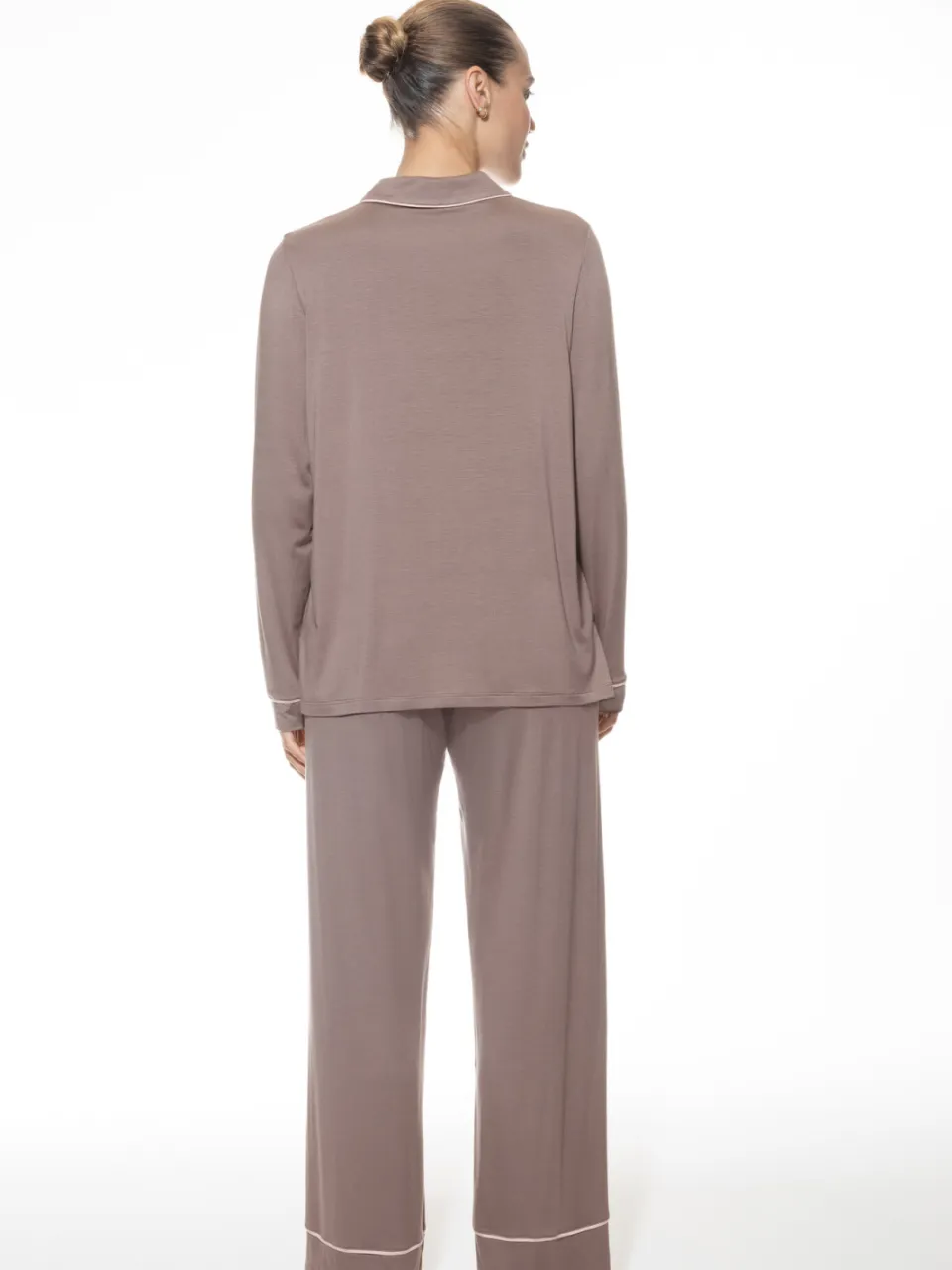 Mey Lange pyjama Serie Pure Chic Milk`n Coffee bruin, foto 2