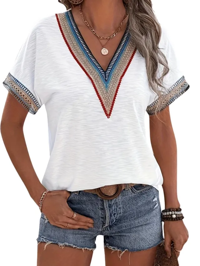 Currero Topje Dames - Top Kleding - Shirt - Blouse - Kort - Volwassen - Wit