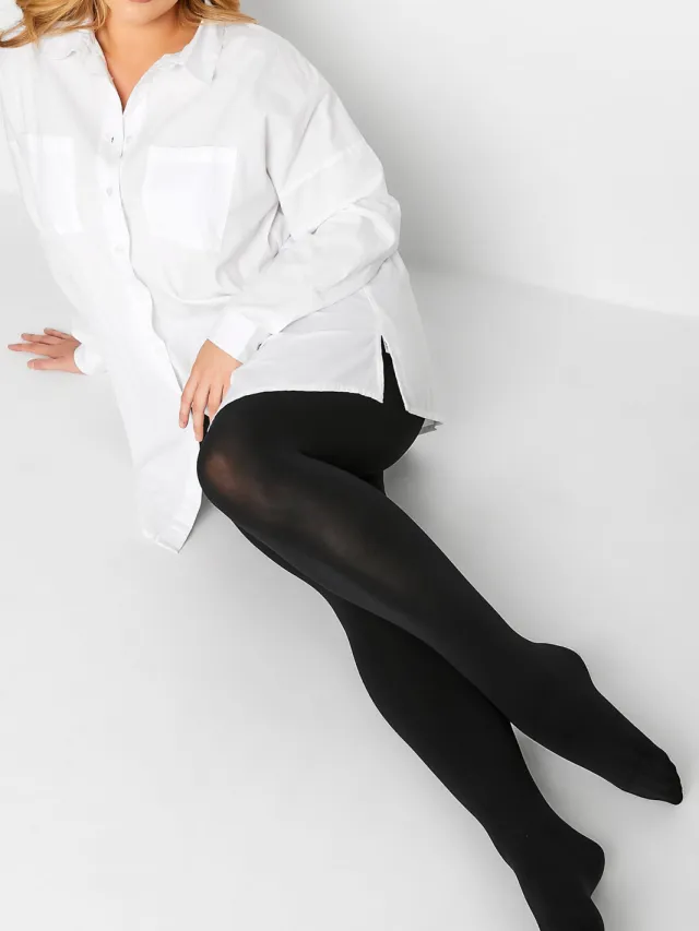 Yours 90 Denier Premium Panty In Zwartsize 50-54 Black