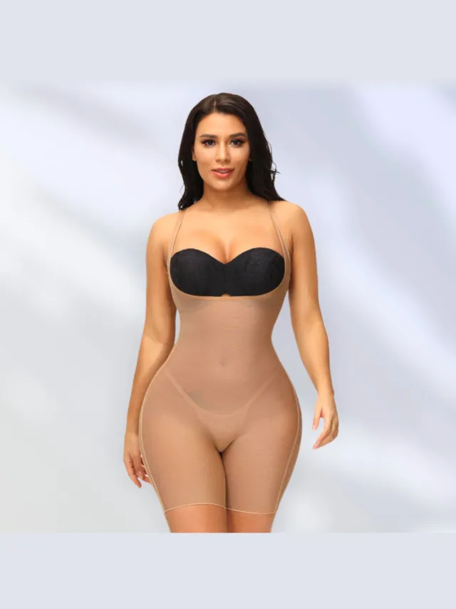 Wow Peach Seamless Slimming Bodysuit - Body Shaper - Shapewear - Corrigerende Body - Work out - Afslank - Nude - X-Large
