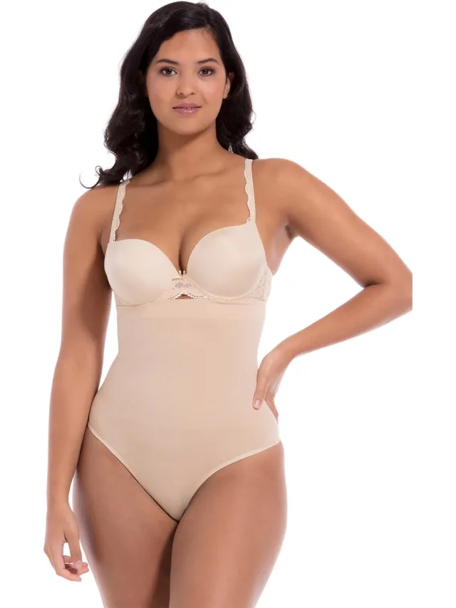 MAGIC Bodyfashion High Waist Comfort Thong Dames Corrigerend ondergoed Latte