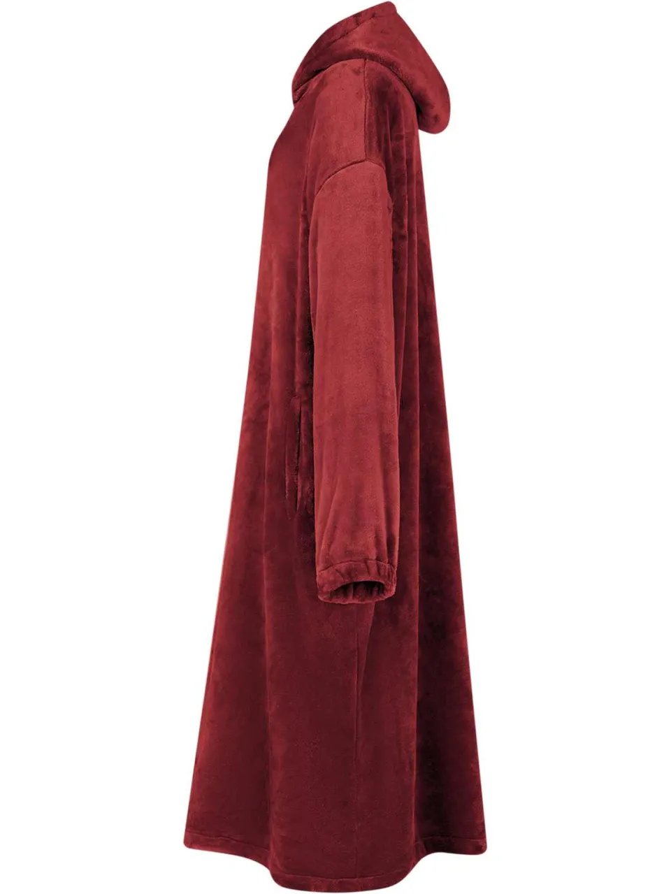 vidaXL Deken hoodie Bordeaux Rood S Flanel, foto 3