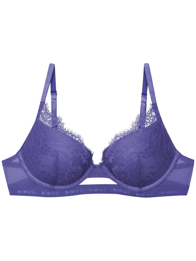 ESOTIQ Ocrissa Bloovii - Push-upbeha - Blauw - 75C - Bloemenkant