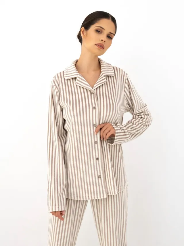 S& Sensis Sensis Fleece Pyjama Avelin Dames 40 / Beige