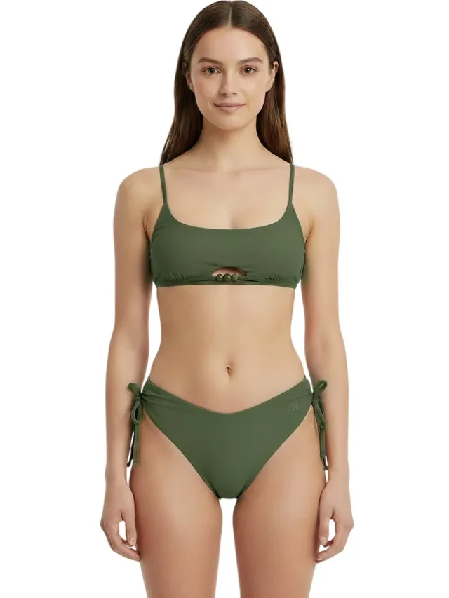 Jack Wills Bikinitop met kralen voor dames (Kaki Groen)