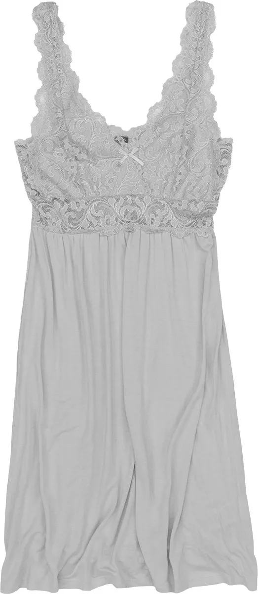 By Louise Slipdress Dames Neglige Met Kant Grijs