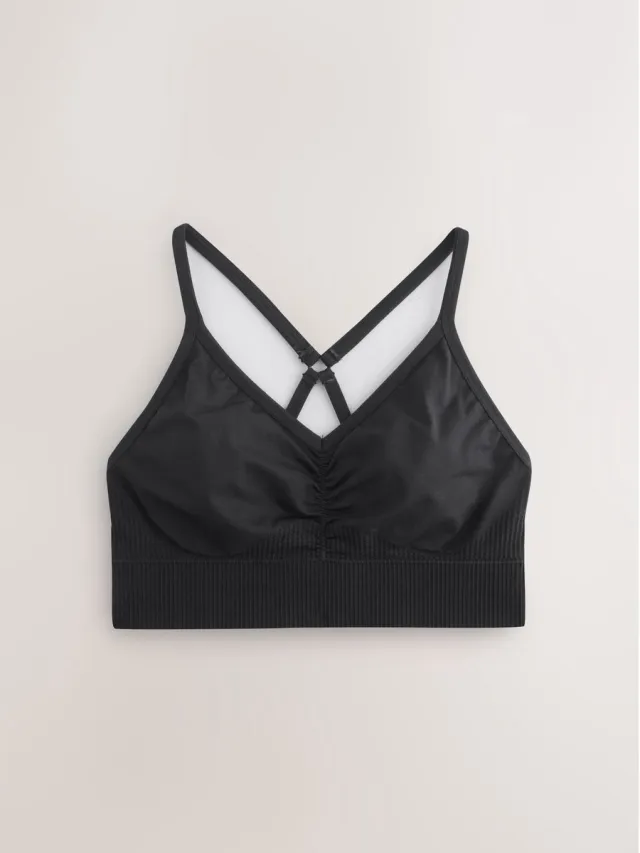 Next Dames - Naadloze sportbeha met bandjes - Zwart Black
