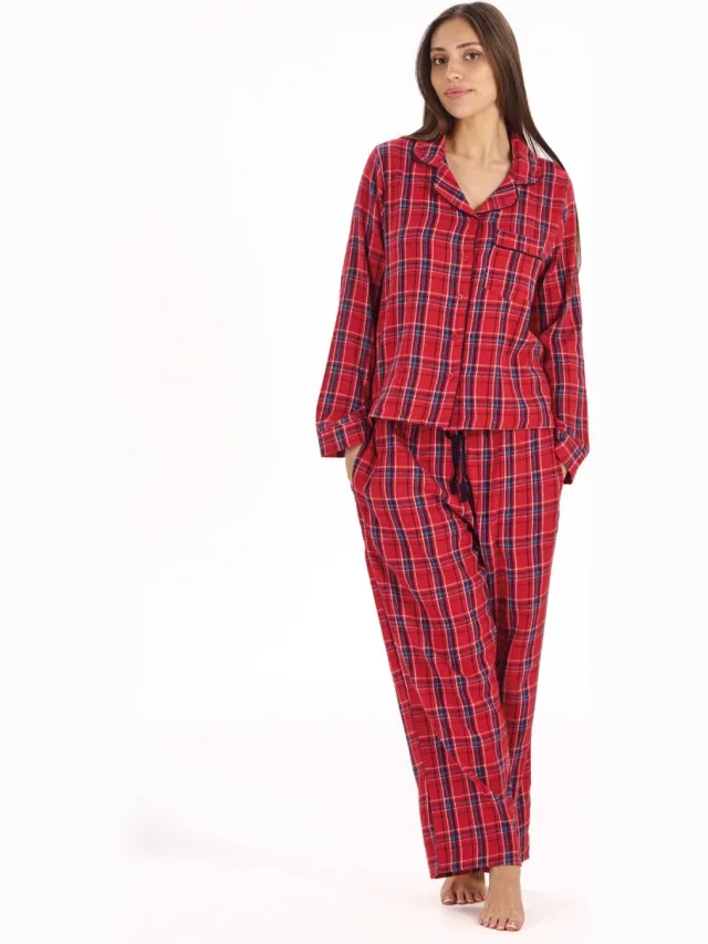 KOMODO dames vegan Pyjamaset Jim Jam Rood