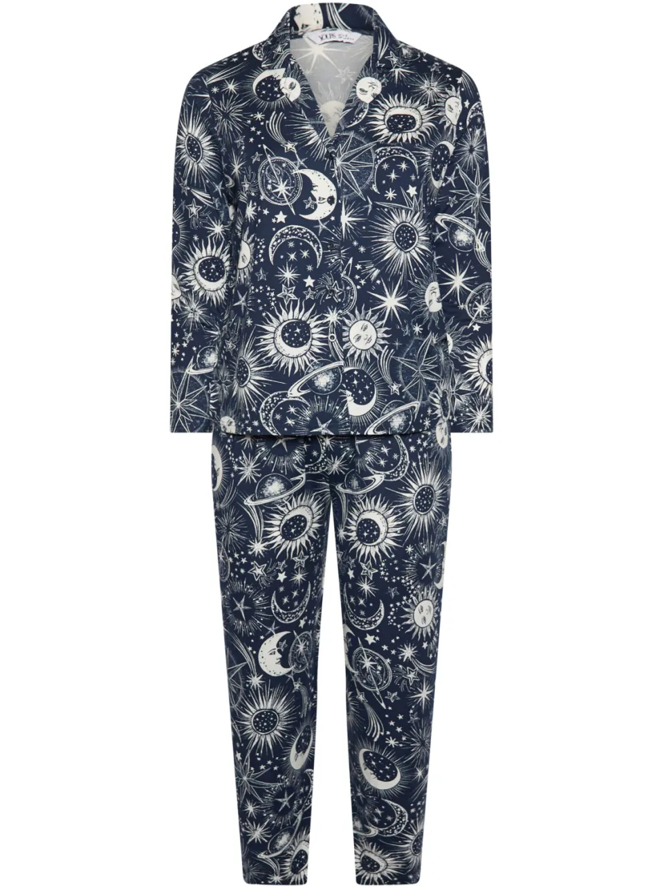 Yours Marineblauwe Pyjamaset Van Zachte Stof Met Sterrenprint-60, foto 3