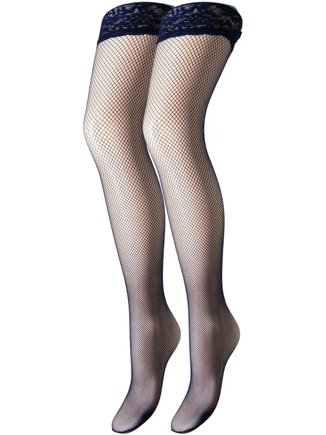 Trasparenze Panty’s/Kousen Trasparenze Autoreggente Microrete Ambra Blauw