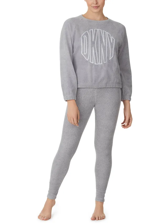 ESOTIQ DKNY - Damespyjamaset - Grijs - XS - Lange mouwen