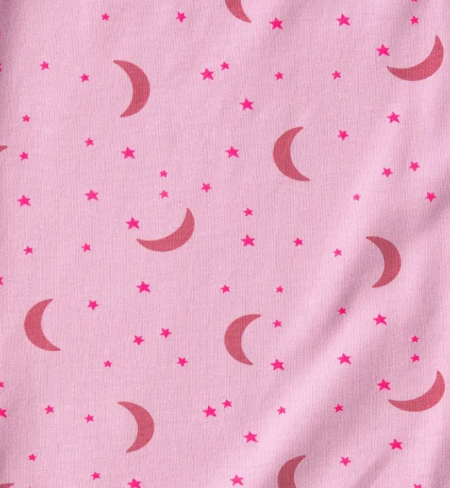 Little Label dames pyjama - roze maan sterren-36 - Zachte BIO Katoen