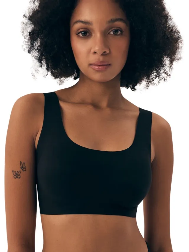 ESOTIQ Henderson Bird - Naadloze Bralette Top - Zonder Beugel - Uitneembare Vullingen - Zwart