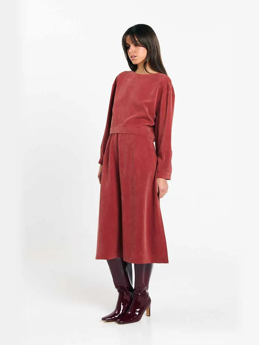 SUITE13LAB dames vegan Rok Ferro Steenrood rood, foto 2