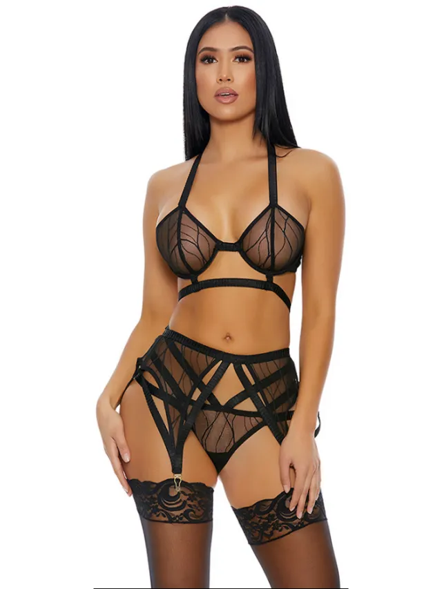 Forplay Come See Me - Mesh Lingerie Set