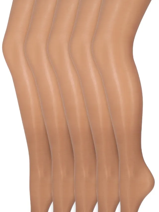 Marianne Zijdeglans Panty | Transparant Van Teen Tot Taille | 15 Denier | Merk: Marianne | Maat: S T/M Xxxl | Kleur: Muscat | 5 Paar Beige