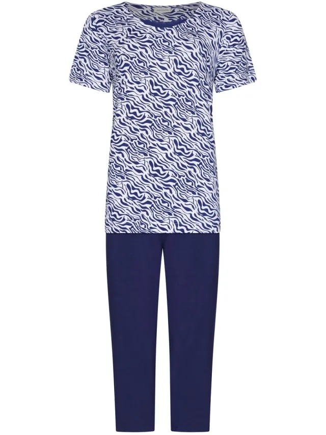 Pastunette Pyjama - Midnight Animal - Bamboe - Blauw/Wit
