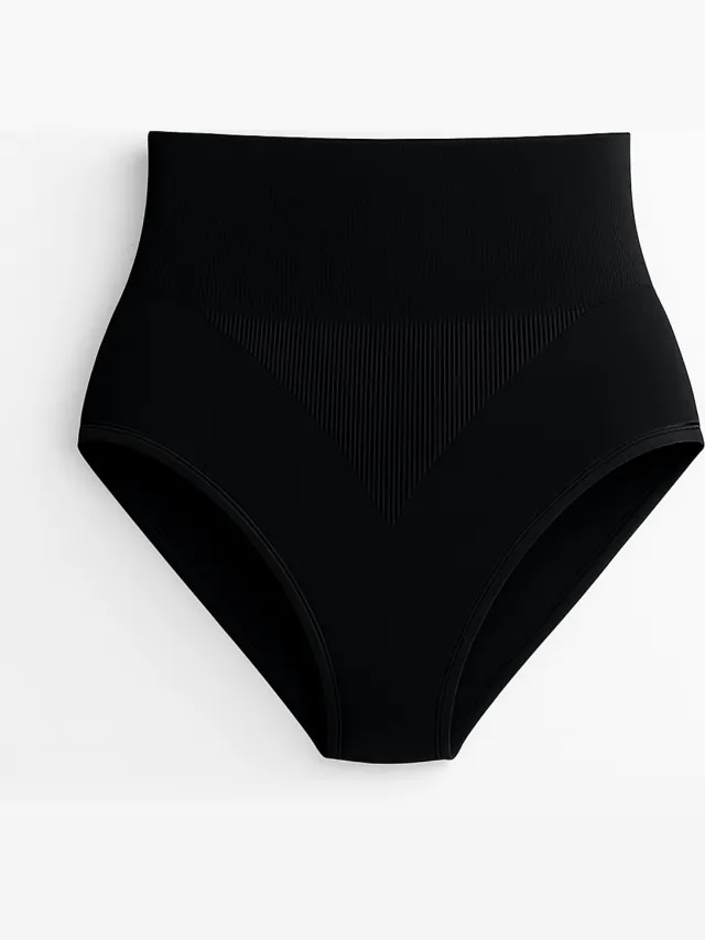 TAFUER Corrigerende Hoge Taille Slip - Naadloze Shapewear voor Buik & Taille - Comfortabel High Waist Ondergoed - Zwart