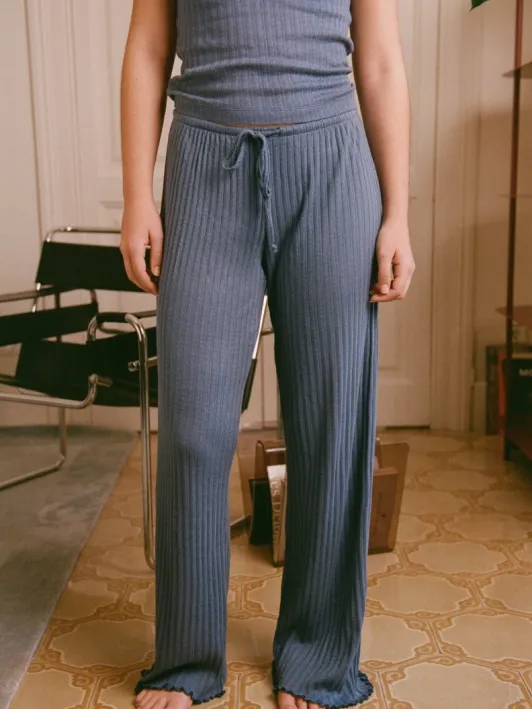 Nénés dames vegan Broek Emilie Blauw Donkerblauw