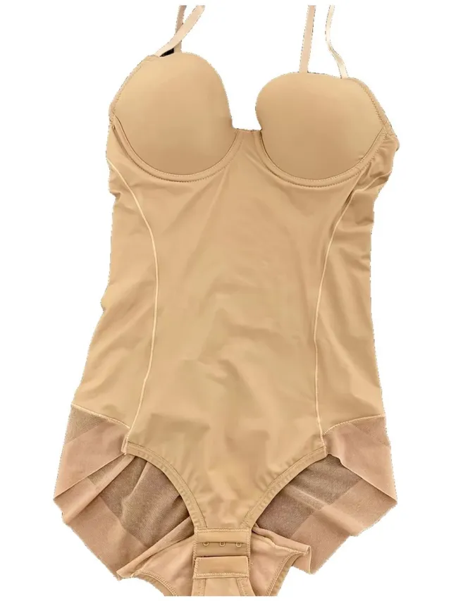 Currero Bodysuit Dames - Shapewear - Bodystocking - Corrigerende Body - Ingebouwde BH - Vormgevend & Afslankend Effect - Abrikoos