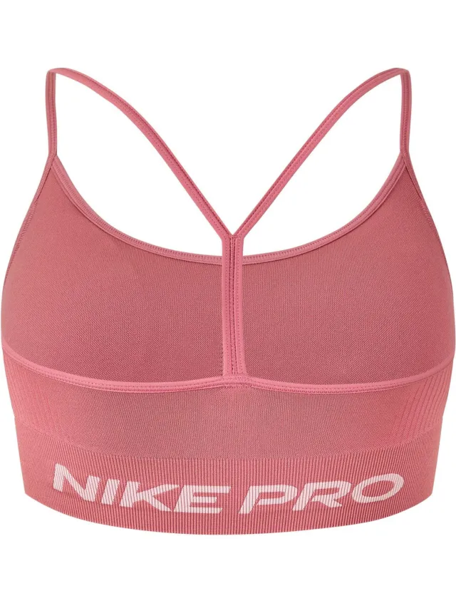 Nike Naadloze sportbeha met vulling voor dames (Pro-model) (Pioenroos) Roze